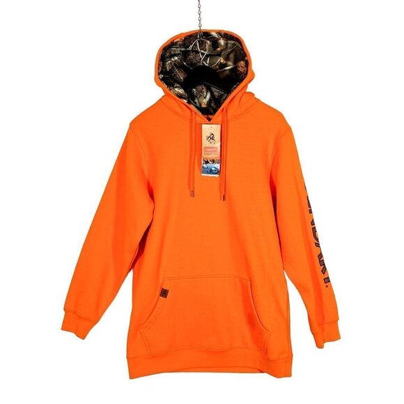 NWT Men's Small Legendary Whitetails Cotton Orange Hunting Camo Hoodie Pullover - Picture 1 of 5